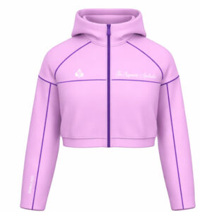 Female Champagne Pink Crop Zip Up